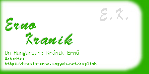 erno kranik business card